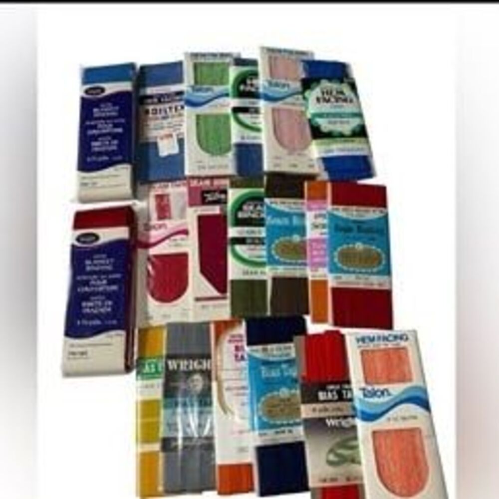 9A* sewing lot blanket binding bias tape hem facing seam binding vintage 15 pa